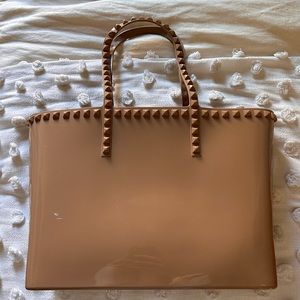 Carmen sol large jelly tote in nude